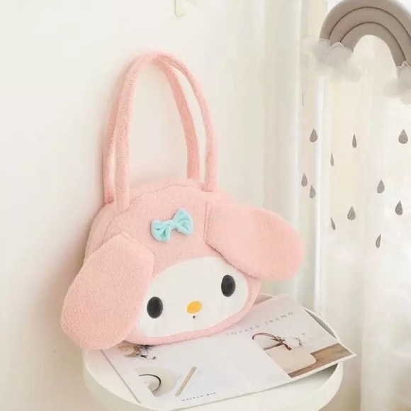 Melody bag shoulder handbag plush pink womens plush kawaii cartoon ears - Picture 5 of 7